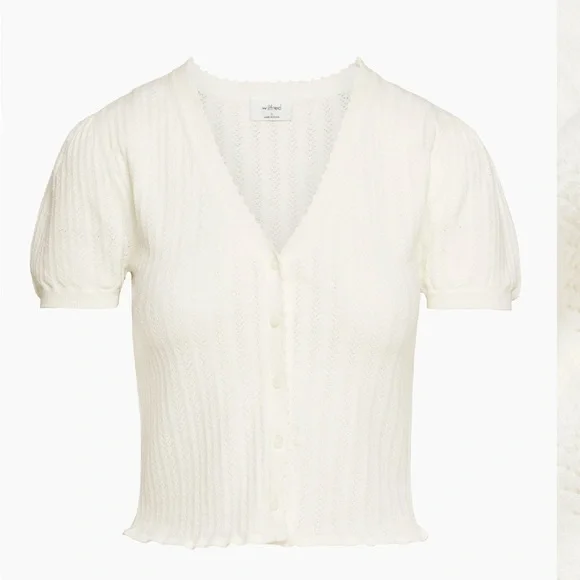 White Button-Up Knit Top - Picture 3 of 4